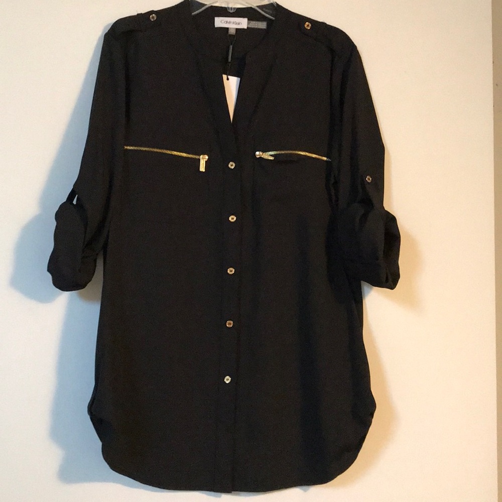 NWT Calvin Klein black blouse
